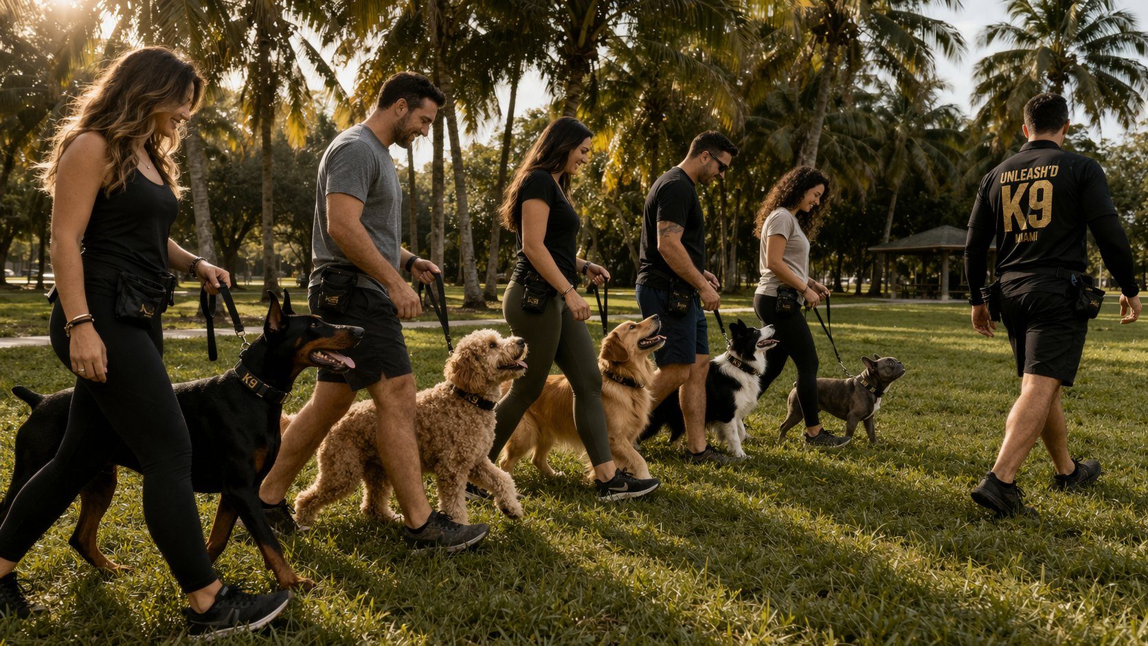 Aulas de treino canino em grupo em Miami