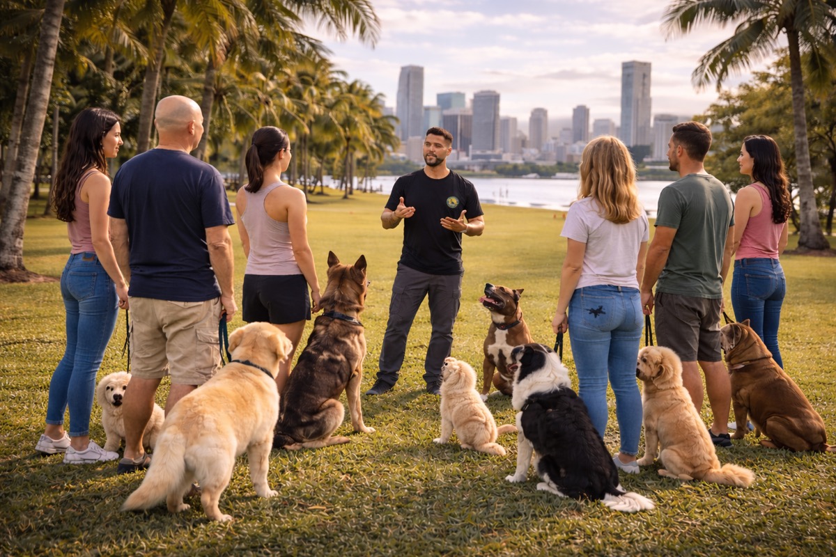 Group dog training class Miami